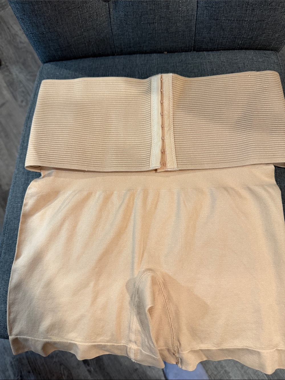 Source Unknown Beige High-Waist Shapewear Shorts